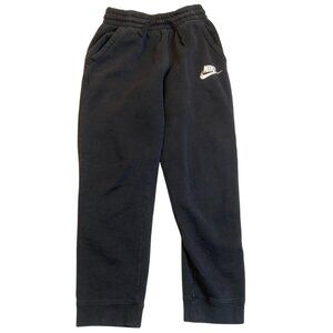 Nike Mens Joggers Large Black Standard Fit Cotton and Polyester Blend Side Pocke